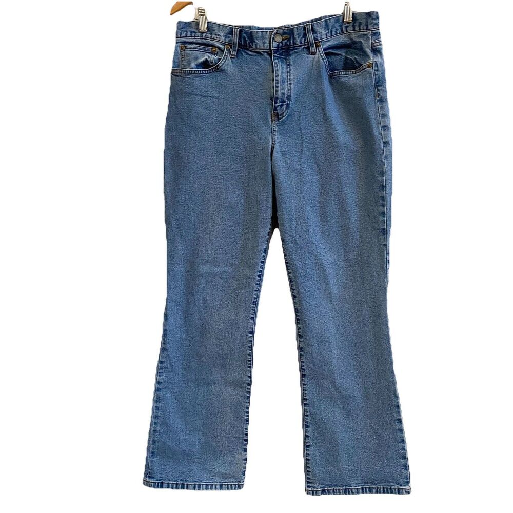 LRL Lauren Classic Bootcut Stretch Medium Wash Denim Jeans Sz 14 98% Cotton